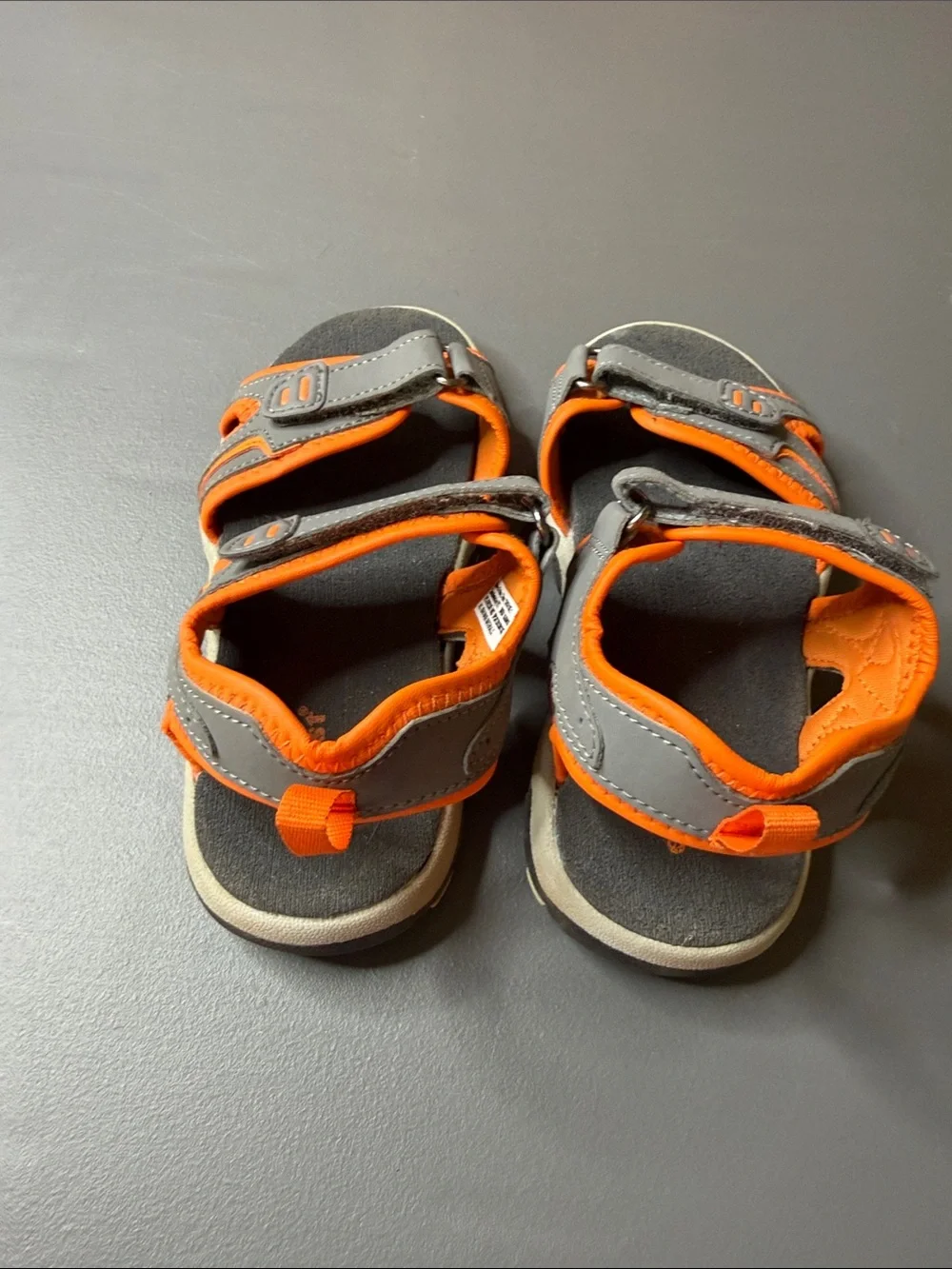 Kids' Gray and Orange Active Sandals. Size 1